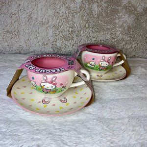 NEW! A Pair of Hello Kitty Easter Ceramic Tea Cup Sets